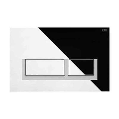 Ecofix Polished Chrome Flush Plate with Matt Chrome Surrounding Rectangular Push Plates - RAK Ceramics