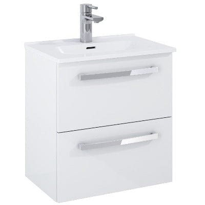 Aquatrend 513mm - 2 Drawer Wall Hung Base Unit & Basin - All Colours - Aqua