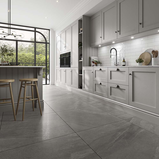 Frontera Graphite Semi-Polished Porcelain Wall & Floor Tile 900mm x 900mm (2 per Box)