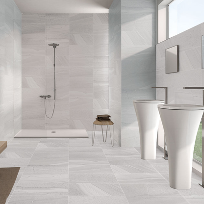 Derwent White Matt Porcelain Wall & Floor Tile 300mm x 600mm (8 per Box)