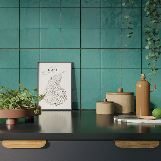 Flash Turquoise Gloss Ceramic Wall Tile 130mm x 130mm (38 per Box)