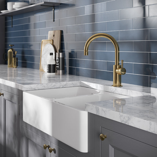 Gradient Patterns Denim Gloss Ceramic Wall Tile 75mm x 300mm (20 per Box)