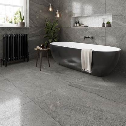 Frontera Silver Semi-Polished Porcelain Wall & Floor Tile 900mm x 900mm (2 per Box)