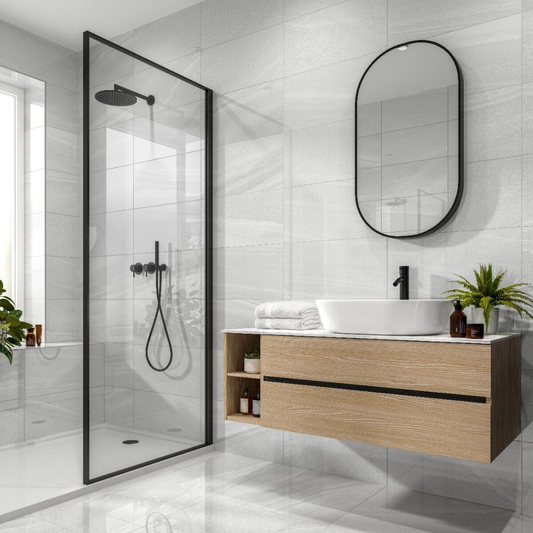 Anderley Light Grey Polished Porcelain Wall & Floor Tile - All Sizes