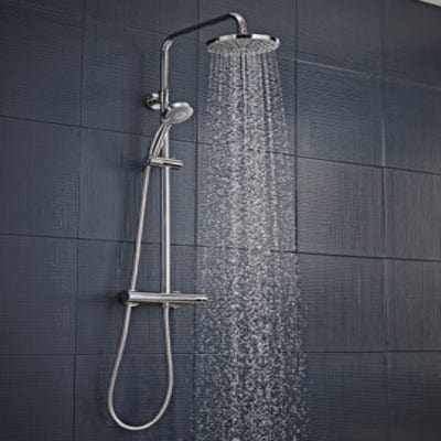 Loft Chrome Shower Mixer Column With Kit - Roca