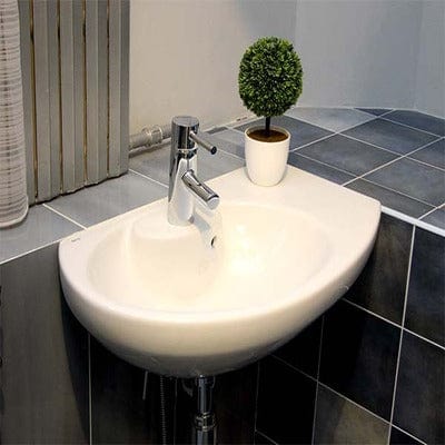 Senso Compact 680mm Corner Basin - 1 Tap Hole - Roca