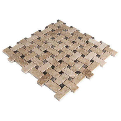 Diana Royal Polished Basketweave Marble Mosaic Tile