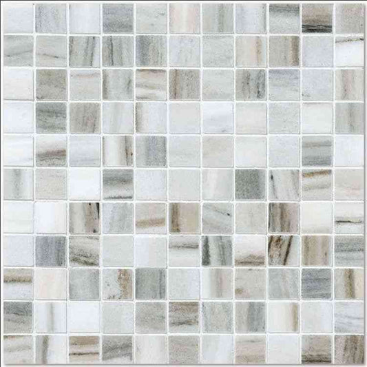 Skyfall Polished Marble Mosaic Tiles 25X25x10mm