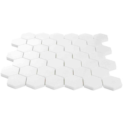 Bianco Thassos Honed Hexagon Marble Mosaic Tiles