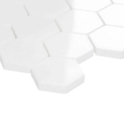Bianco Thassos Honed Hexagon Marble Mosaic Tiles