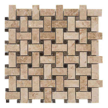 Diana Royal Polished Basketweave Marble Mosaic Tile