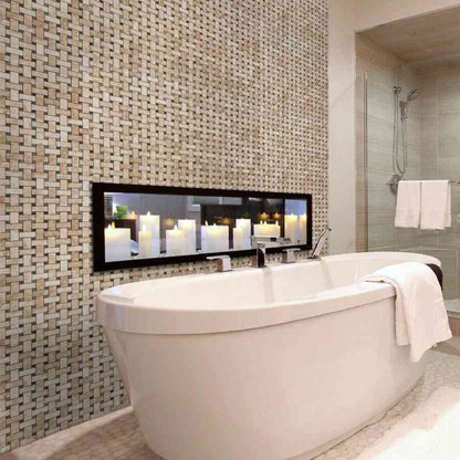 Diana Royal Polished Basketweave Marble Mosaic Tile