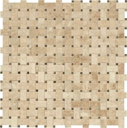 Diana Royal Polished Basketweave Marble Mosaic Tile