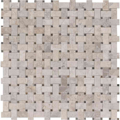 Tundra Honed Basketweave Marble Mosaic Tiles