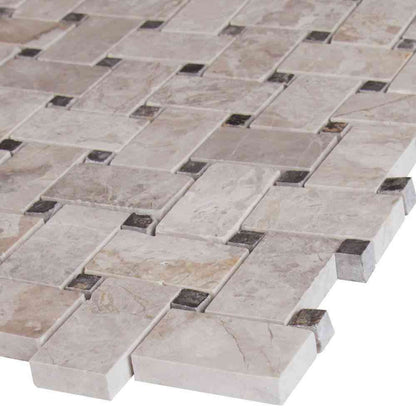 Tundra Honed Basketweave Marble Mosaic Tiles
