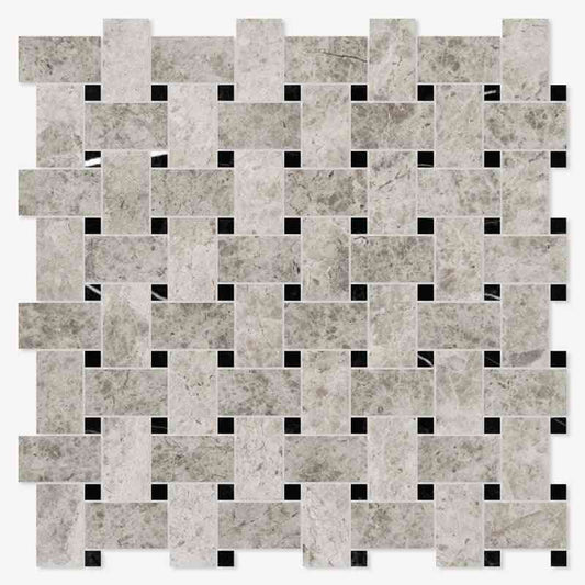 Tundra Honed Basketweave Marble Mosaic Tiles