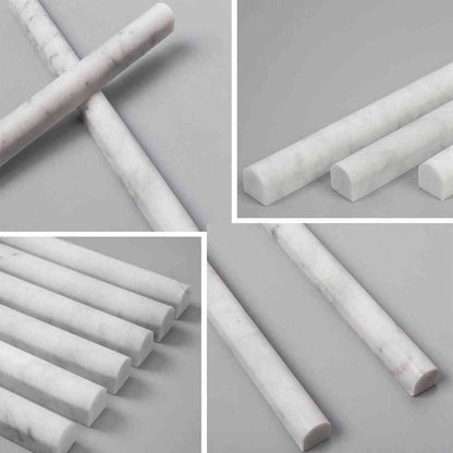 Carrara Pencil Liner Marble Mouldings 13x16x305mm