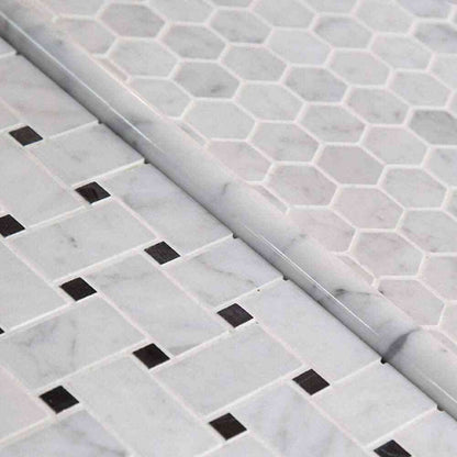 Carrara Pencil Liner Marble Mouldings 13x16x305mm