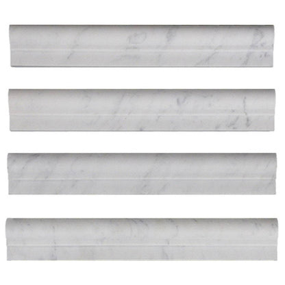 Carrara Ogee Rail Molding - Honed Marble Trim