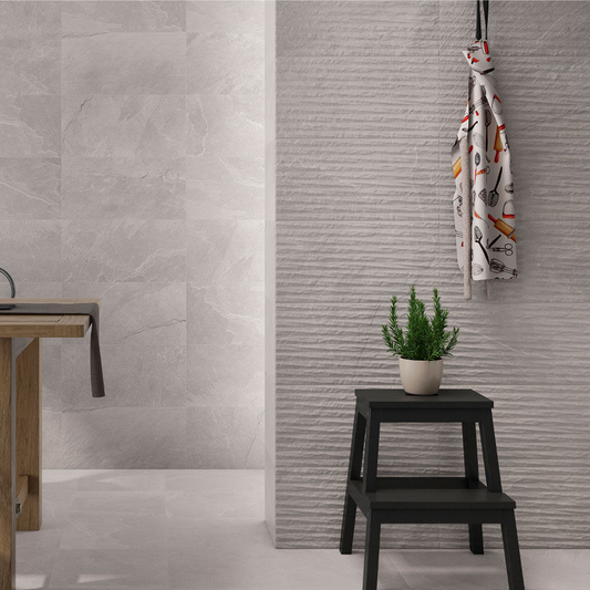Garonne Smoke Matt Ceramic Lined Wall Tile 300mm x 600mm (8 per Box)