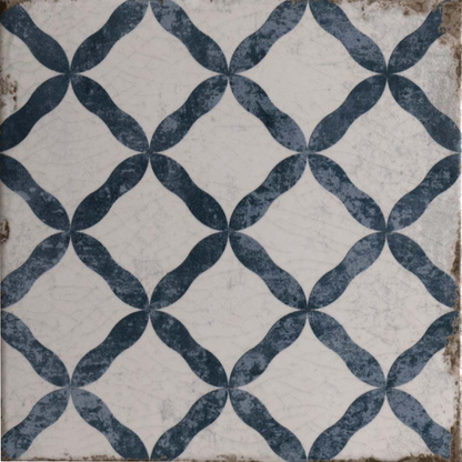 Garcia Trellis Blue Matt Porcelain Wall & Floor Tile 200mm x 200mm (15 per Box)