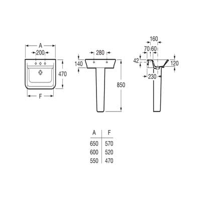 The Gap Full Pedestal - White - Roca