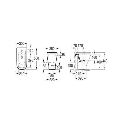 The Gap Freestanding Bidet - Roca