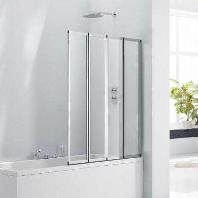 Aquaglass 3mm Bath Screen with 4 Folding Panels - 1400 x 850mm - Aqua