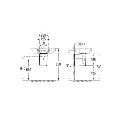 The Gap Ceramic Semi Pedestal - Roca