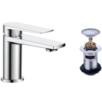 Pezzo Series Basin Mixer (inc Waste) - Chrome - Aqua