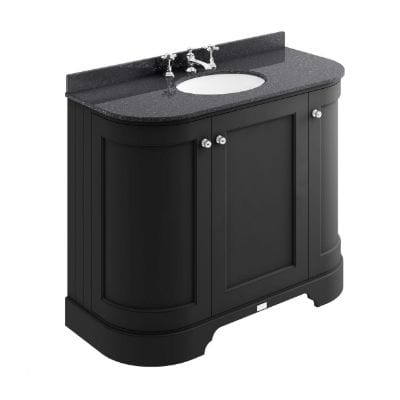 Bayswater Door Curved Basin Cabinet Matt Black - All Sizes - Bayswater