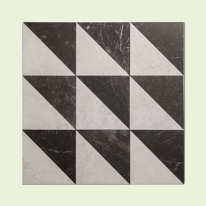 Honed Marble Chequerboard Tiles - Fitz Collection Triangle