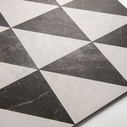 Honed Marble Chequerboard Tiles - Fitz Collection Triangle