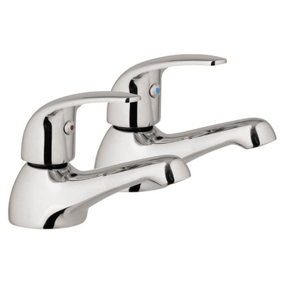 Compact Chrome Basin Taps - Aqua