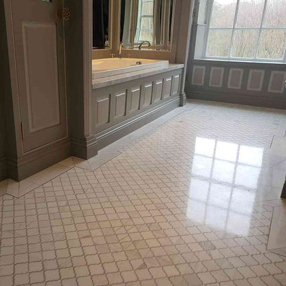 Calacatta Arabesque Marble Mosaic Tiles