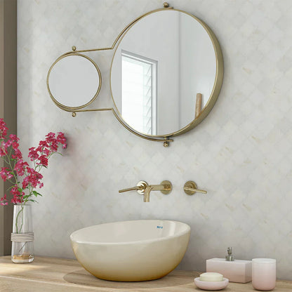 Calacatta Amber Honed Arabesque Lantern Marble Mosaic Tiles