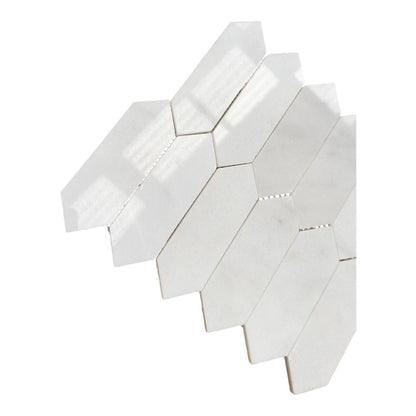 Carrara Marble Picket Mosaic Tiles – 50×150×10 mm