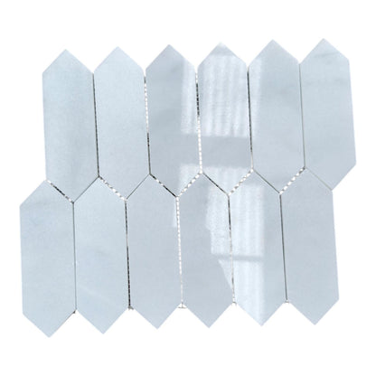 Carrara Marble Picket Mosaic Tiles – 50×150×10 mm