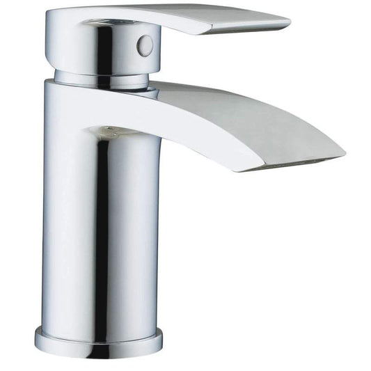 Curve Mini Mono Basin Mixer with Clicker Waste in Chrome - RAK Ceramics