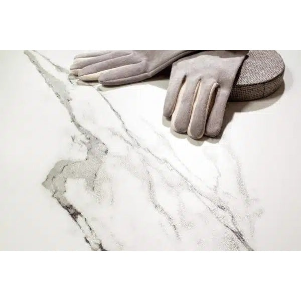 Denarius Matt Calacatta Marble Effect Porcelain Floor Tile 600mm x 600mm (3 per Box)