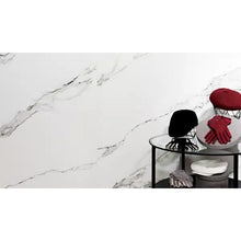 Load image into Gallery viewer, Denarius Matt Calacatta Marble Effect Porcelain Floor Tile 600mm x 600mm (3 per Box)
