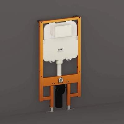 Ecofix 8cm Slimline Front Flush Regular Concealed Cistern and Frame for Wall Hung Pan - Frame Height 114cm - RAK Ceramics