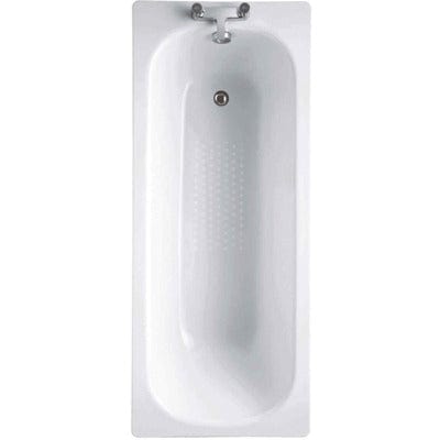 Steel Single Ended Gripped Antislip Straight Bath - All Sizes - Aqua
