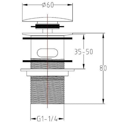Easy Sprung Plug & Basin Waste - All Finishes - Aqua