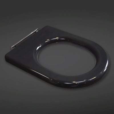 Compact Special Needs Seat without Lid for Rimless WC Pans in Anthracite Grey - RAK Ceramics