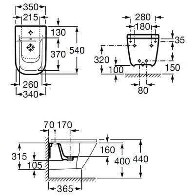 The Gap Wall Hung Bidet - Roca