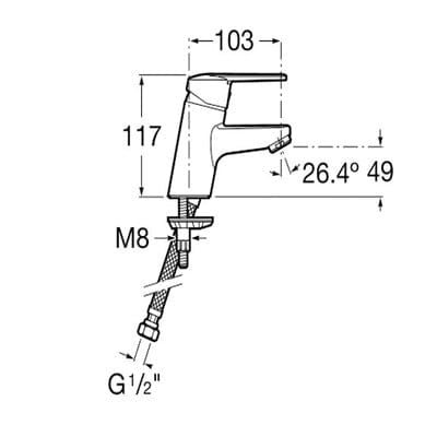 Victoria V2 Chrome Smooth Body Basin Mixer Tap - Roca