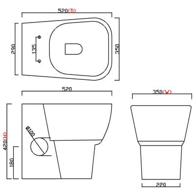 Cubix Back to Wall Toilet with Soft Close Seat - Aqua