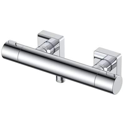 Blade Wall Mounted Exposed Thermostatic Bar Valve in Chrome - RAK Ceramics