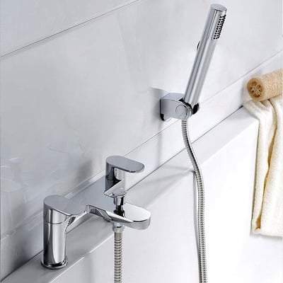 Compact Round Bath Shower Mixer in Chrome - RAK Ceramics
